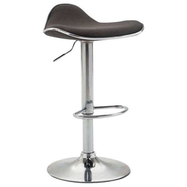 Barstol x1 ergonomisk sæde i mørkegrå stof, fod i krom-udseende trompetmetal 10_0005388 Grå