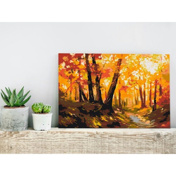 Itsemaalattava taulu numeromaalaus, aiheena Metsäpolku 60 x 40