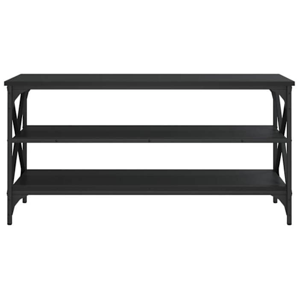 TV møbel konsol indgangsmøbel stue 100 x 40 x 50 cm ingeniørtræ sort og metal DEC031440 kastanj