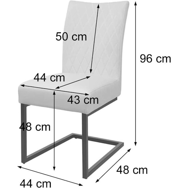 Ensemble av 2 matstolar besöksstol i stål modern design thermolackad grå sammet