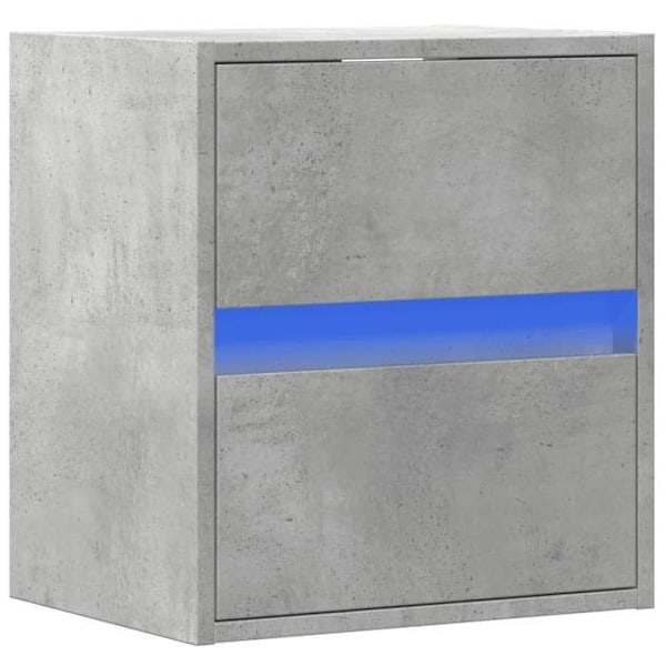 Væghængt natbord med LED-lys 41 x 31 x 45 cm i grå ingeniørtræ DEC034194 kastanj