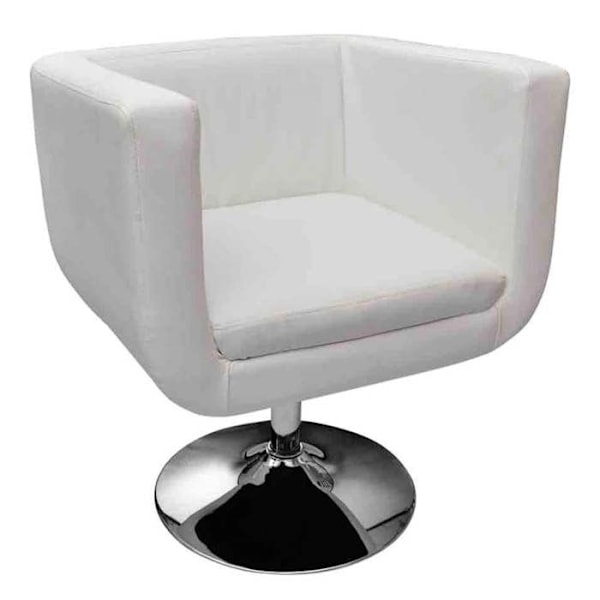 Moderne design loungestole til bar, sæt af 2, hvid PVC hvid DEC026820 Vit