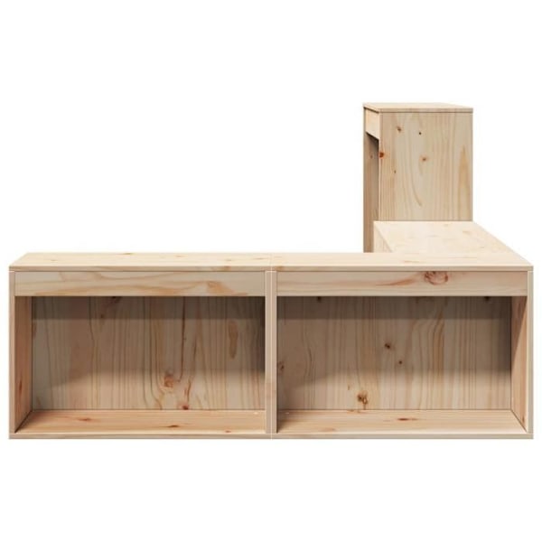 Nattbord med L-formet design skrivebord 222 x 107 x 75 cm fyrretræ i egetræ farve DEC033112 kastanj