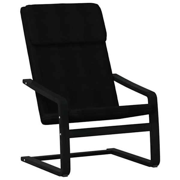 Moderne loungestol sofa design med fodskammel i sort stof DEC026537 Svart