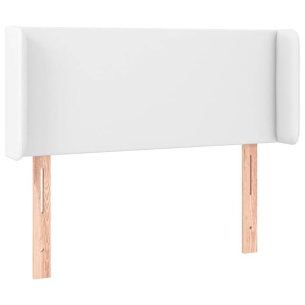Hovedgærde til seng, soveværelse, møbel med sidekant 103 x 16 x 78/88 cm, syntetisk hvid TDL0205799