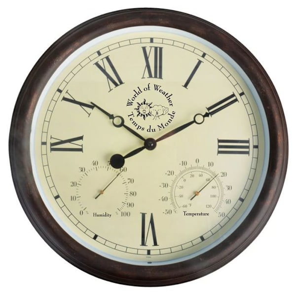 Väggklocka med termohygrometer 30,5 TF009