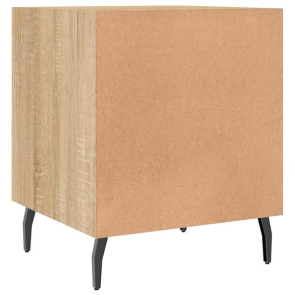 Set med 2 sängbord med fack med dörr 40 x 40 x 50 cm ingenjörsträ i ekfärg och järn DEC035273 kastanj