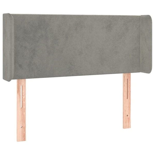 Hovedgærdet til soveværelse med LED-møbel 83 x 16 x 78/88 cm i lys grå velour TDL0201247