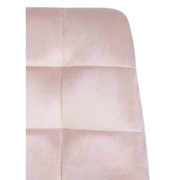 Sæt af 4 moderne og komfortable spisestuestole i rosa velour og sort metal 10_0001792 Metall