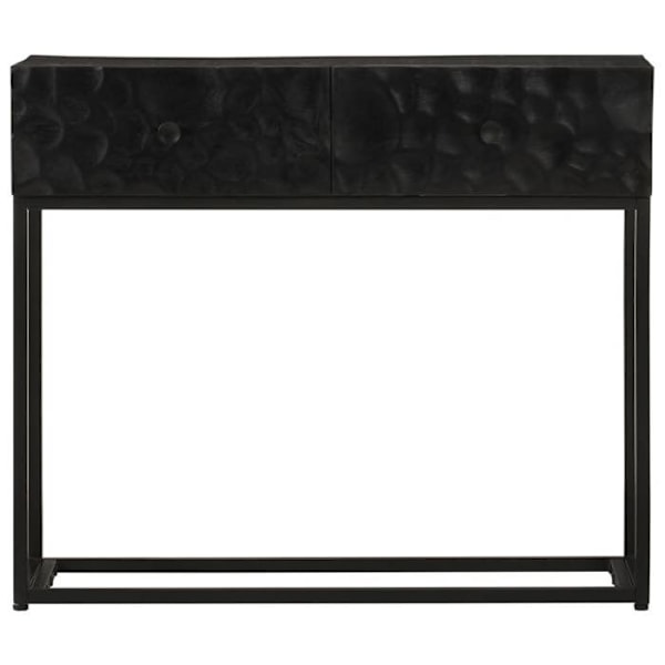 Konsolborde til entré med skuffer 90 x 30 x 76 cm, lavet af mango træ og sort jern DEC032178 kastanj