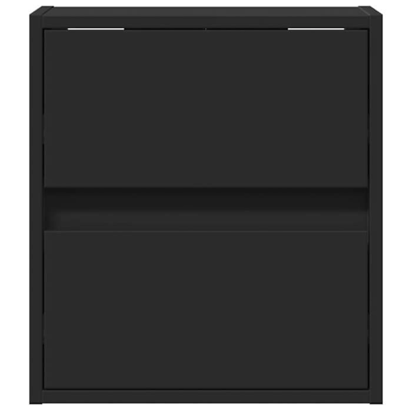 Sæt med 2 væghængte natborde med LED-lys 41 x 31 x 45 cm i sort ingeniørtræ DEC036166 kastanj