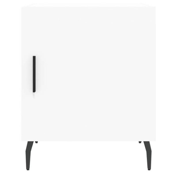 Sæt af 2 natborde med skab med dør 40 x 40 x 50 cm hvid ingeniørtræ DEC034960 Vit