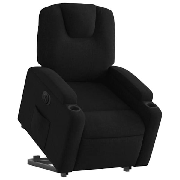Fauteuil relax TV med elektrisk løftefunktion meget komfortabel i sort stof DEC028487 Svart