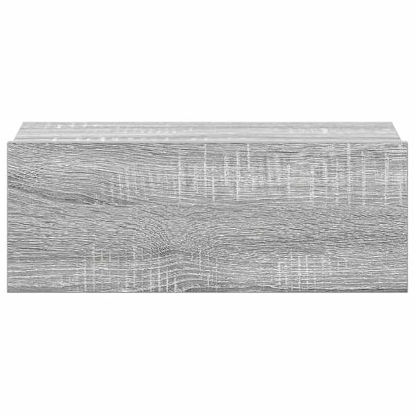 Sæt med 2 væghængte natborde med skuffe 40 x 30 x 15 cm grå ingenierietræ DEC036000 kastanj