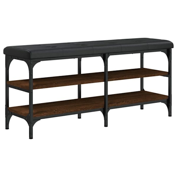 Kenkäteline istuimella ja hyllyillä 102 x 32 x 47 cm tekopuisesta materiaalista, tammivärinen, ruskea DEC024860