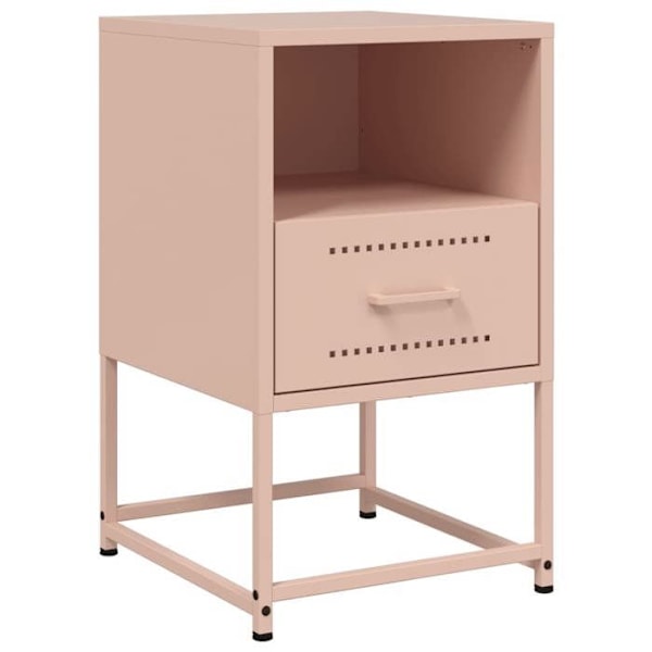 2 kpl yöpöytiä laatikolla ja avoimella lokero, mitat 36 x 39 x 60,5 cm, vaaleanpunainen teräs DEC035636 Rosa
