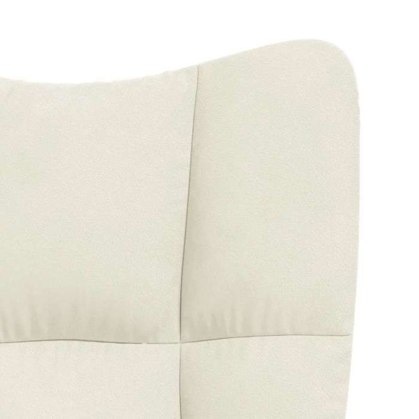 Moderne cremevelour loungestol sofa skrivebord på hjul DEC026636 Grädde