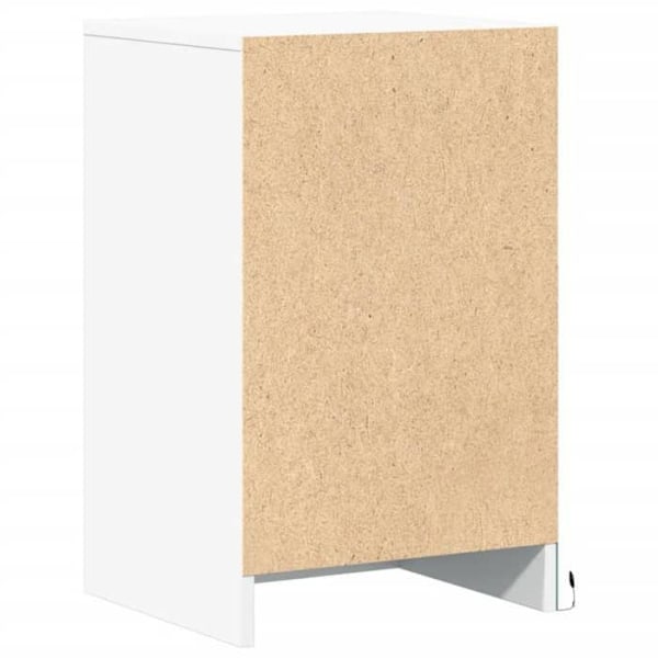 Sæt med 2 natborde med skuffe og LED 38 x 34 x 61 cm i hvidt ingeniørtræ DEC032869 Vit