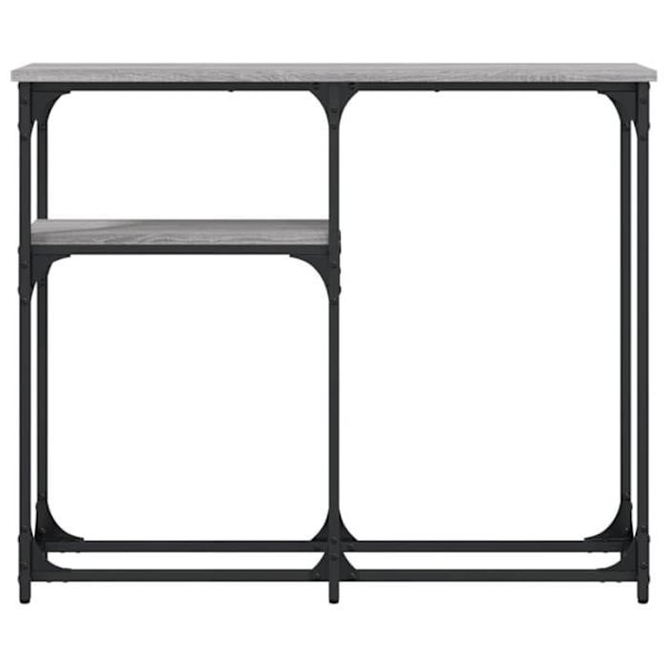 Konsolbord indgangsmøbel stue med hylder 90 x 22,5 x 75 cm grå ingeniørtræ og metal DEC032255 kastanj