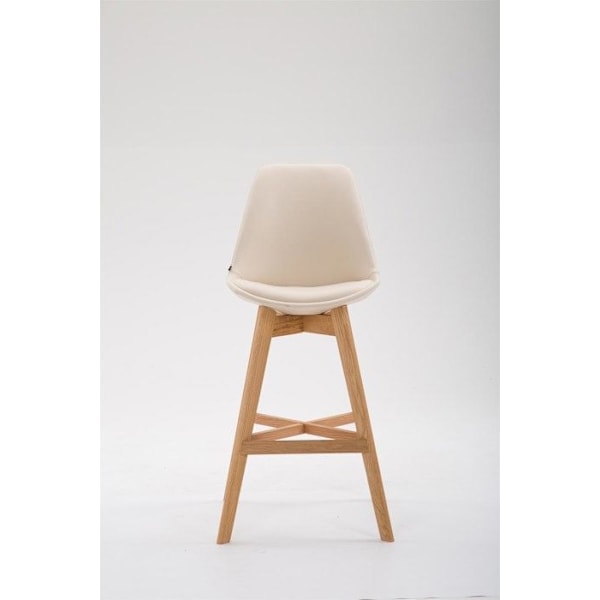 Barstol høj stol moderne skandinavisk design i creme syntetisk