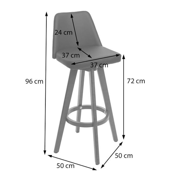Set med 2 barstolar, snurrande motstånd i PVC cremefärg och trä 04_0007455 kastanj