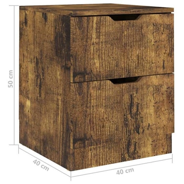 Sæt af 2 natborde med to skuffer 40 x 40 x 50 cm ingeniørtræ brun DEC035116 kastanj