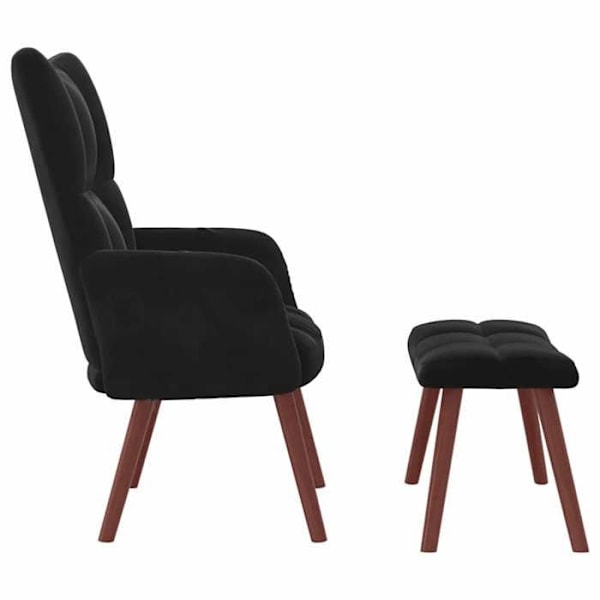 Moderni design-huopatuoli sohva, jossa on musta samettijalkatuki DEC026541 Svart