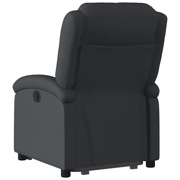 Fauteuil relax TV med komfortabel polstring, elektrisk løftefunktion i ægte sort læder DEC028065 Svart