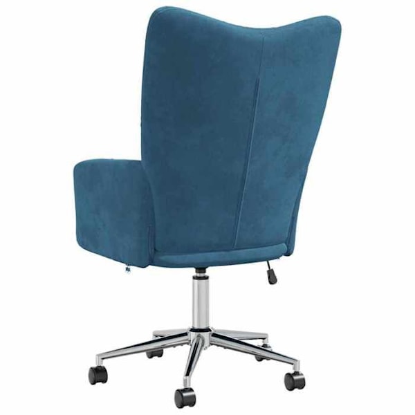 Loungefåtölj kontorssoffa på hjul modern design i blått sammet DEC026645 Blå