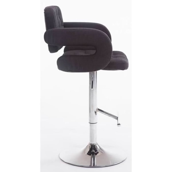 Sæt med 2 sorte polstrede barstole med armlæn og fodstøtte, moderne design TDB10485 Svart