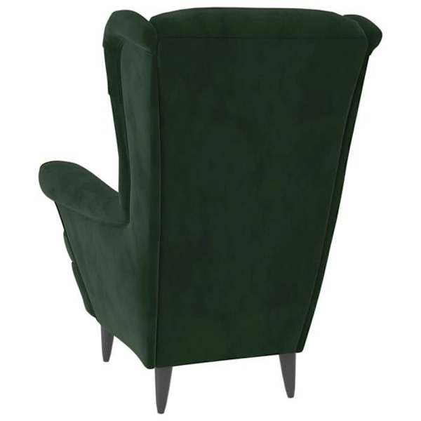 Designet og moderne loungestol i mørkegrøn velour DEC028686 Grön