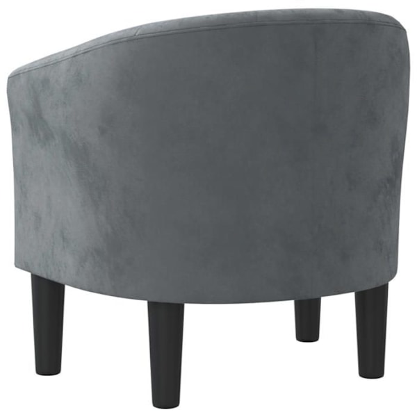 Lounge stol komfortabel sæde moderne design i mørkegrå fløjl tufted DEC026452 Grå