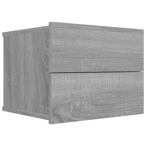 Set om 2 nattduksbord med lådor 40 x 30 x 30 cm ingenjörsträ grå DEC035659 kastanj