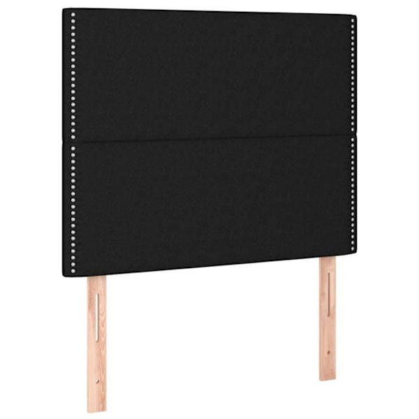Hovedgærde til seng essentiel soveværelse møbel i 2 dele 90 x 5 x 78/88 cm sort stof TDL0206227 Svart