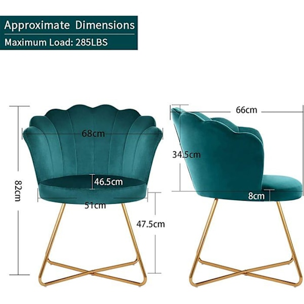 Retro design polstret stol i perlemor velour med krydsede gyldne ben