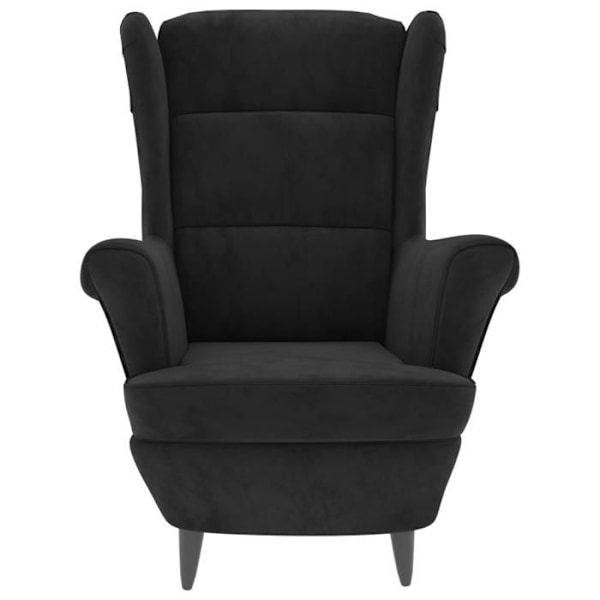 Design og moderne lounge stol ekstra komfort i sort fløjl DEC028660 Svart