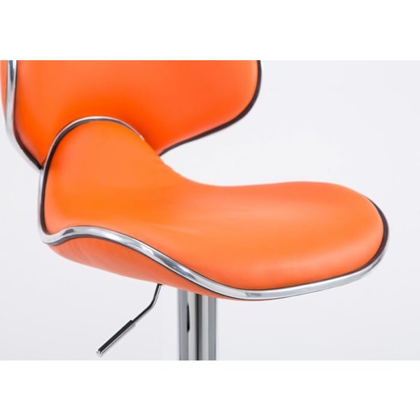 Barstol - Décoshop26 - TDB10129 - Set med 2 - Höjdjusterbar - Orange konstläder Metall