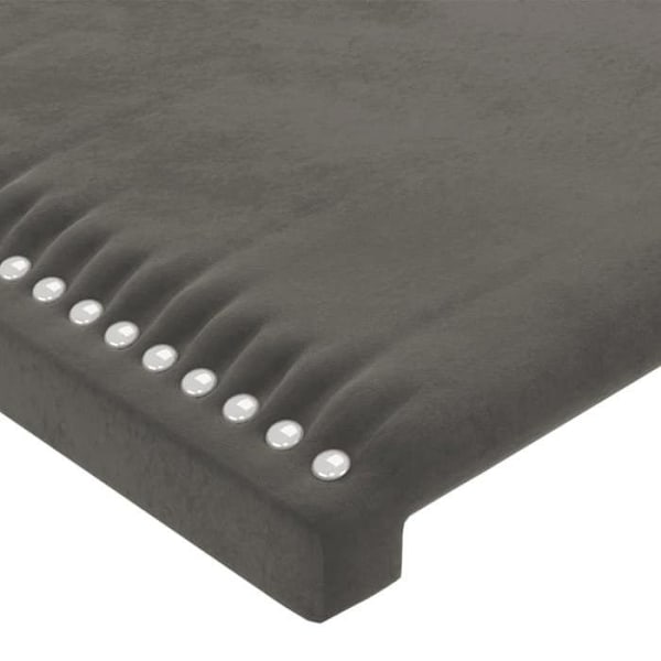 Hovedgærdet til seng til soveværelse møbel med sidekant 93 x 16 x 78/88 mørkegrå velour