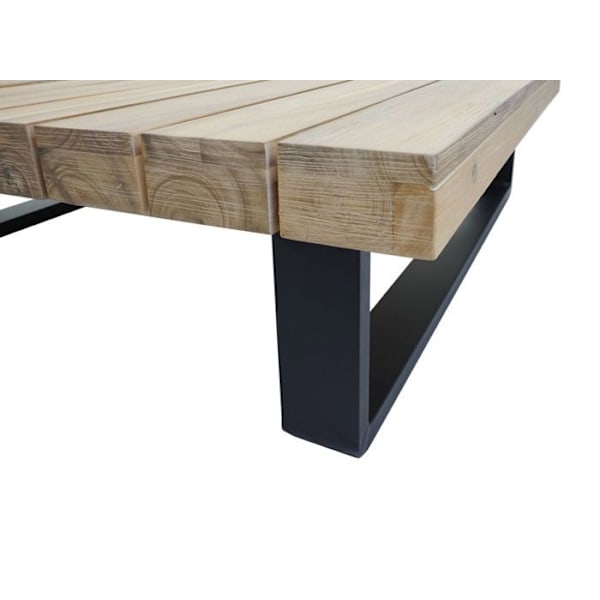 Have a wonderful garden terrace balcony read by the whole FSC certified wooden sofa table with dark gray cushions.