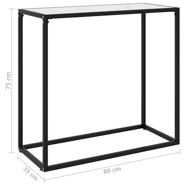 Moderne konsolbord til entré 80 x 35 x 75 cm hærdet glas i hvid og stål DEC031717 Vit