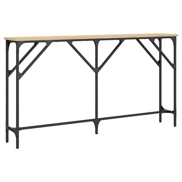 Sisäänkäynnin kaluste, elegantti konsolipöytä 140 x 23 x 75 cm, ruskea suunnittelupuu ja metalli DEC031929 kastanj