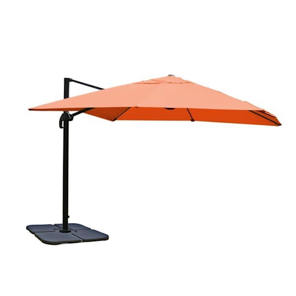 Parasol urheilulle ristijalka 3 x 3 m polyesteri savenvärinen alumiini 23 kg tukijaloilla 04_0007922 Guld