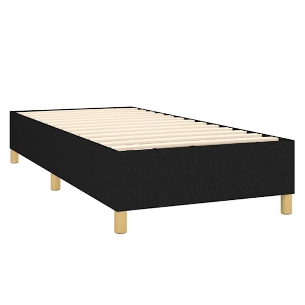 Sengebund med lameller på ben, sengramme 90x190 cm, sort stof TDL0206974 Svart