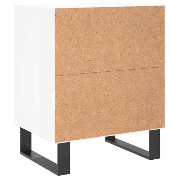 2 kpl yöpöytiä hyllyillä 40 x 30 x 50cm valkoista ingenieria-puuta ja rautaa DEC035789 Vit