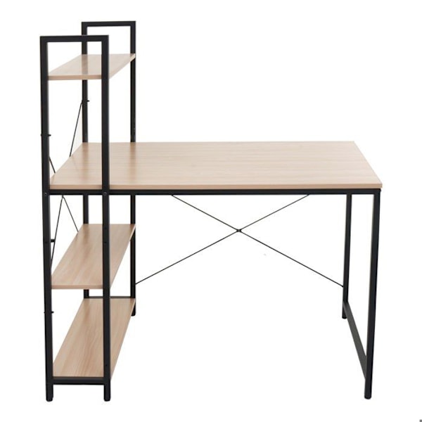 Bureau med hylde bord til computer 100 x 60 cm MDF og metal 04_0006013 Metall