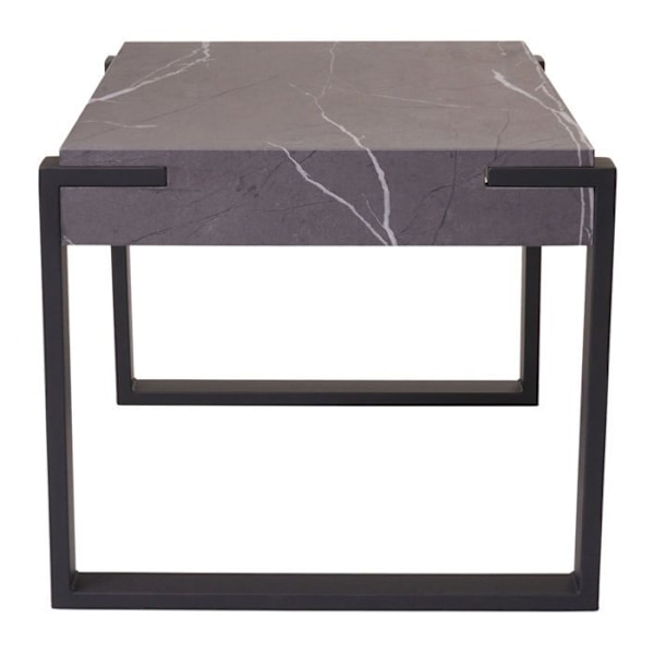 Bordstablett låg bord i metall 51x50x54 cm MDF grå marmorutseende 04_0008495 Grå