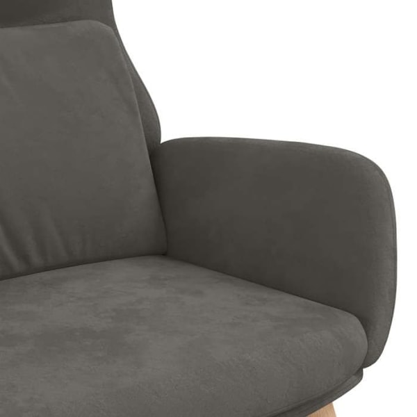 Moderne design loungestol i mørkegrå velour DEC026694 Grå