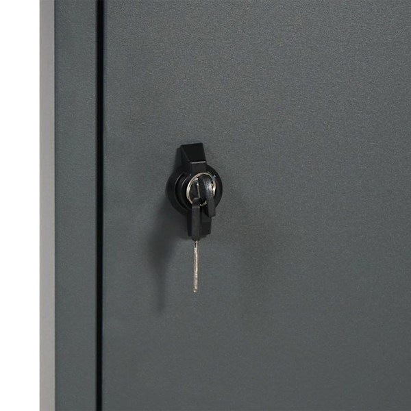 Pakkeæske postkasse på ben med lås 140x46x45 cm galvaniseret stål antracit 04_0005915 Flerfärgad
