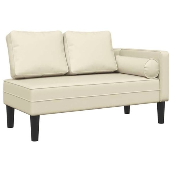 Meridienne chaise longue sohva sisätiloihin vaaleilla PVC-patukoilla DEC026066 Grädde