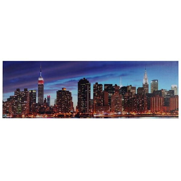 LED-tavla på duk, belyst väggtavla, timer, certifierad FSC, 120 x 40 New York